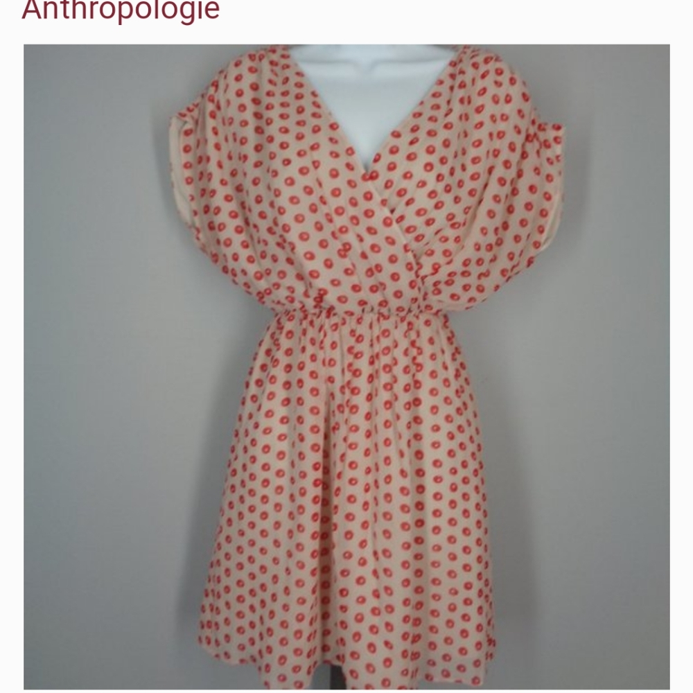 Anthro The Addison Story Retro Dot Silk Dress M